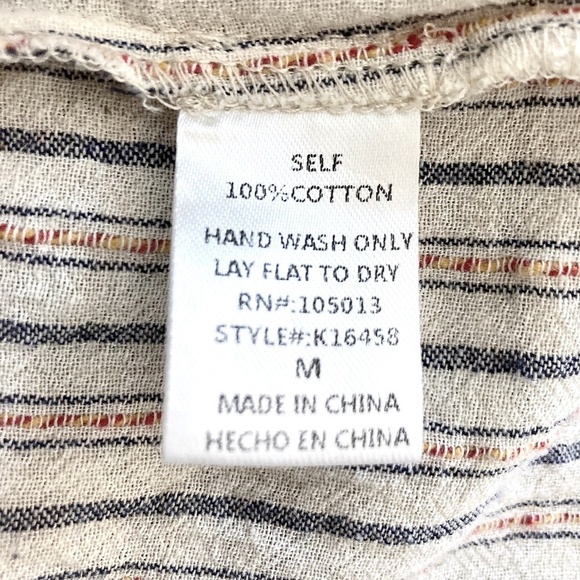 SAVANNAH JANE Embroidered Bell Sleeve Striped Top - Picture 6 of 6